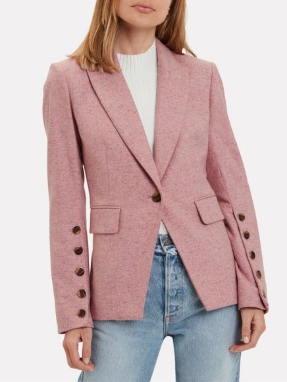 Veronica Beard Steele Pink Wool Tweed Dickey Jacket Blazer Size 2 Celebrity - Picture 2 of 14